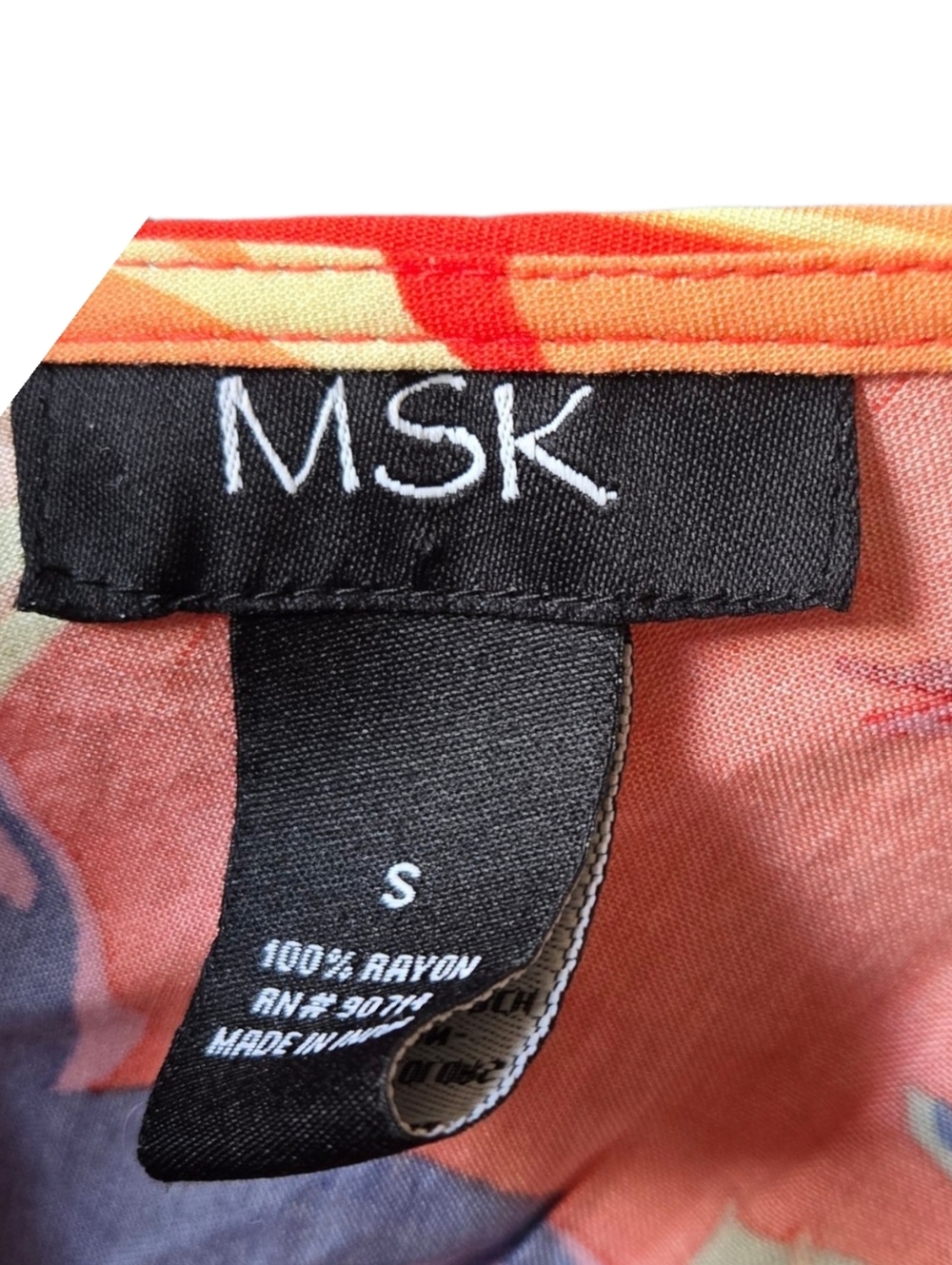 MSK Red Tropical High-Low Floral Dress - Picture 5 of 5